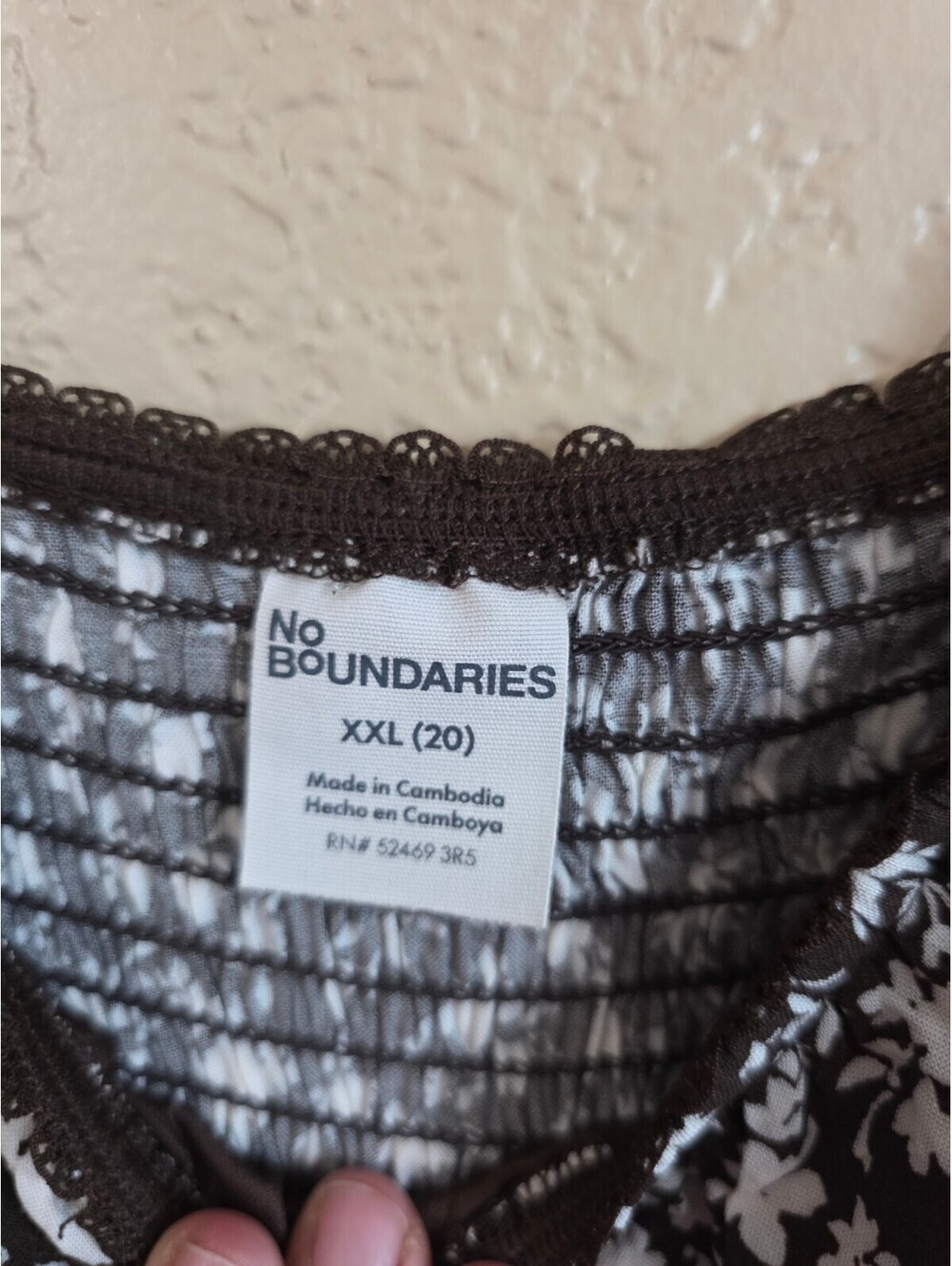 No Boundaries XXL Floral Print Dress with Square Neck - Picture 3 of 4
